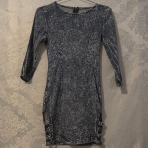 Acid Wash Blue Bodycon Mini Dress